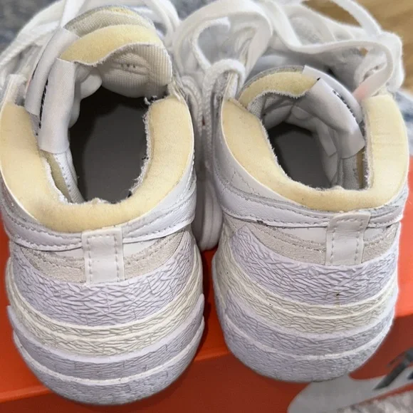 Nike X Sacai Blazer Low- white/Grey Men’s 6.5 - Picture 2 of 7